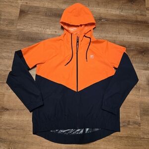 Fila Men's Vibrant Orange and Blue Light Weight Jacket Size Large